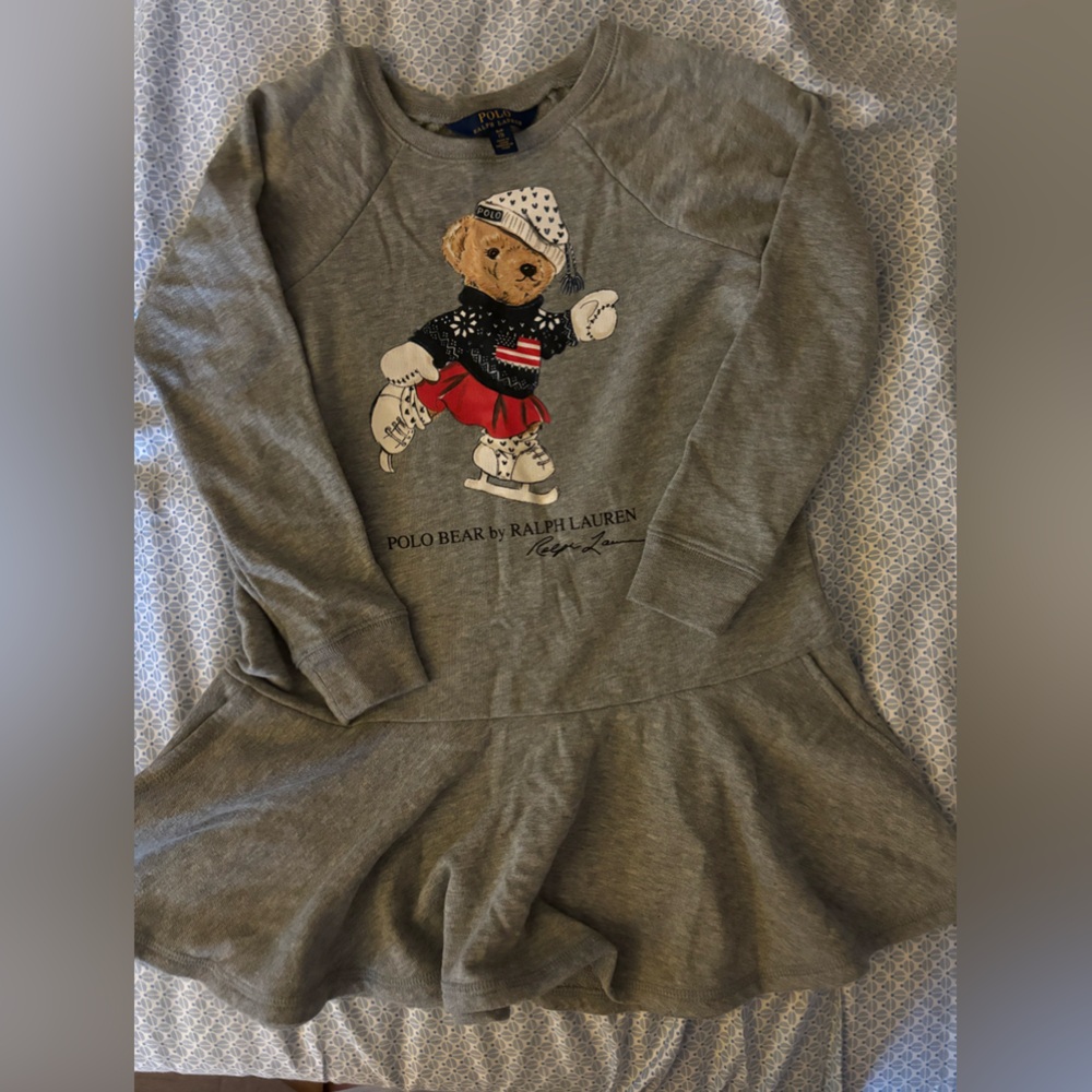 Polo Bear by Ralph Lauren skating Ricky with plush Knit Size 7 Girls